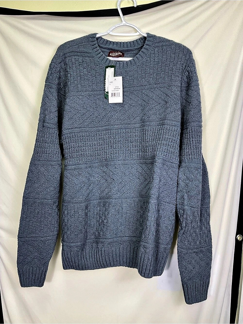 Alesbury Chenille Textured Knit Sweater Heather Blue